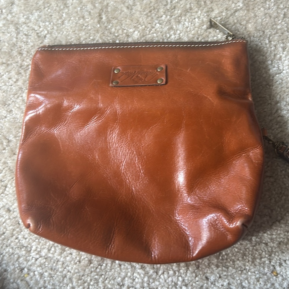 PATRICIA NASH Brown Leather Bag wristlet NWOT